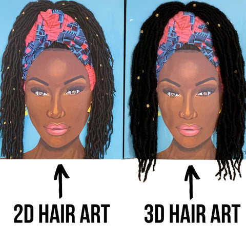 Joyful 3D Original Painting (with Hair)